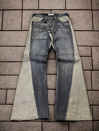 Pre-owned If Six Was Nine X Le Grande Bleu L G B Ville D'espoir Japan Fushion Flared Men Denim Jeans In Blue Gray