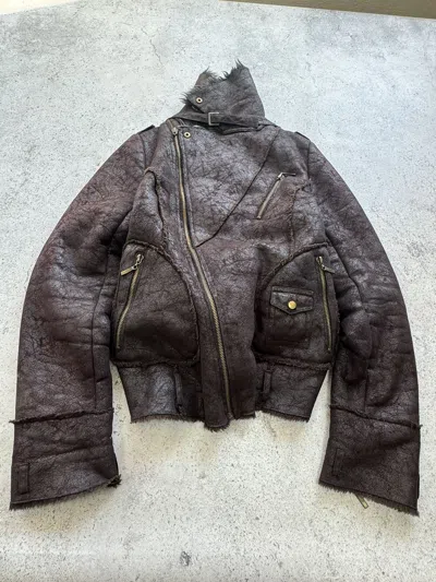 Pre-owned If Six Was Nine X Le Grande Bleu L G B Vintage Japanese Fur Asymmetric Rickowen's Style Jacket In Brown