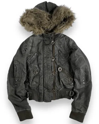 Pre-owned If Six Was Nine X Le Grande Bleu L G B Vintage Japanese Y2k Cropped Bomber Ifsixwasnine Style In Stonewash