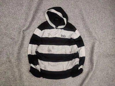 Pre-owned If Six Was Nine X Le Grande Bleu L G B Vintage Y2k Dolce & Gabbana Distressed Striped Knit Sweater In Black