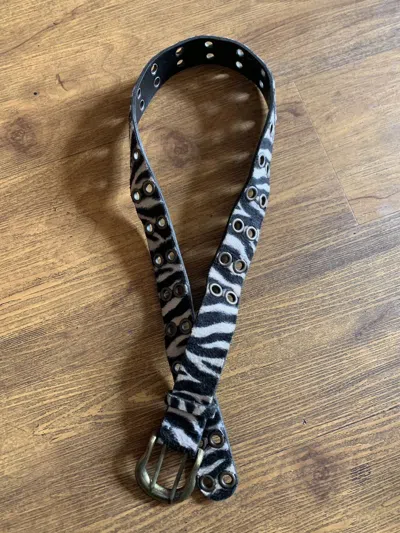 Pre-owned If Six Was Nine X Le Grande Bleu L G B Zebra Belt