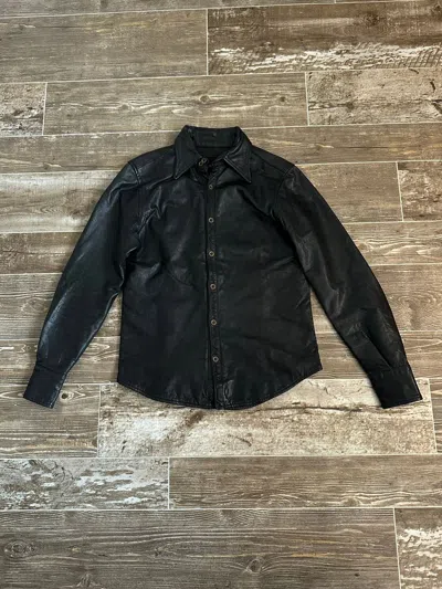 Pre-owned If Six Was Nine X Tornado Mart 00s Yasuyuki Ishii Calf Leather Button Up Shirt In Black