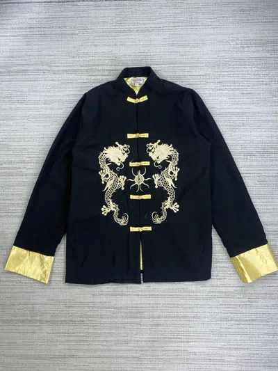Pre-owned If Six Was Nine X Vintage 90's Eastern Dragon Embroidery Silk Jacket In Black