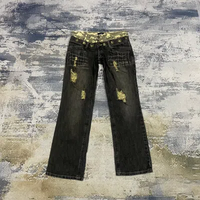 Pre-owned If Six Was Nine X Vintage Double Waist Camo Faded Black Denim Jeans