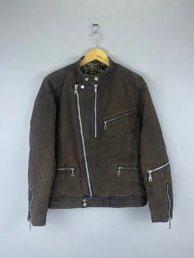 Pre-owned If Six Was Nine X Vintage The Different Rupert Multipocket Leather Jacket In Brown