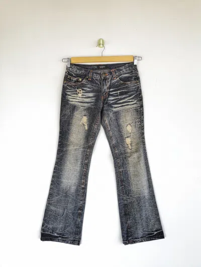 Pre-owned If Six Was Nine X Vintage Ugajin Wide Leg Jeans Japanese Flare Denim Pants In Multicolor