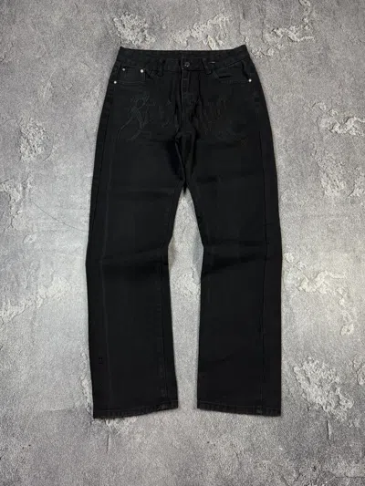 Pre-owned If Six Was Nine Y2k Black Gothic Alt Distressed Jeans Size 30