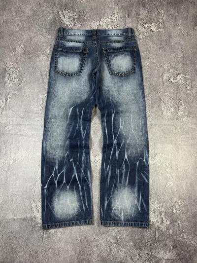 Pre-owned If Six Was Nine Y2k  Crazy Faded Straight Navy 2000s Jeans In Blue