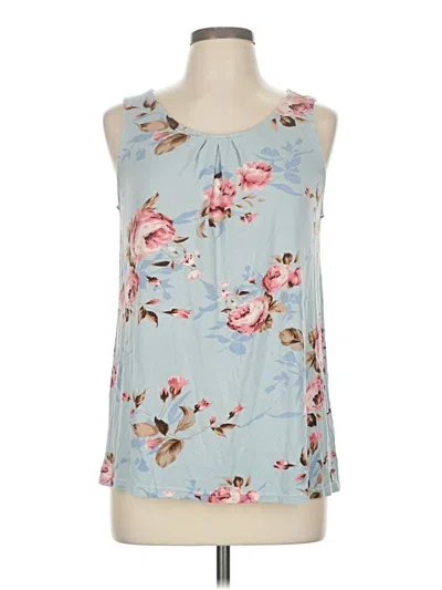 Pre-owned Igenjun Tank Top Blue Strapless Neckline Tops