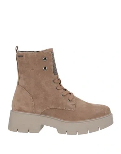 Igi & Co Woman Ankle Boots Taupe Size 10 Leather In Brown
