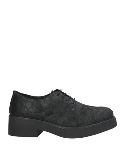 Igi & Co Woman Lace-up Shoes Black Size 8 Goat Skin