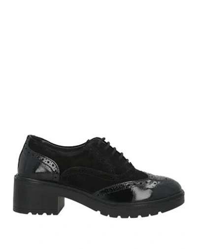 Igi & Co Woman Lace-up Shoes Black Size 8 Leather