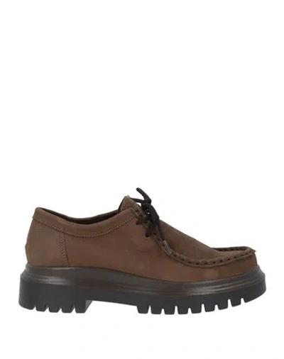 Igi & Co Woman Lace-up Shoes Dark Brown Size 7 Leather