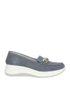 Igi & Co Woman Loafers Slate Blue Size 9 Leather In Gray