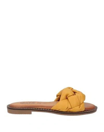 Igi & Co Woman Sandals Mustard Size 5 Leather In Yellow