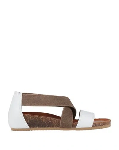Igi & Co Woman Sandals White Size 7 Calfskin, Textile Fibers
