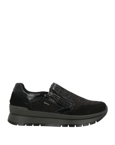Igi & Co Woman Sneakers Black Size 5 Leather In Animal Print