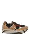 Igi & Co Woman Sneakers Camel Size 11 Textile Fibers