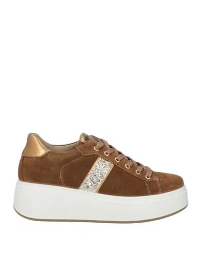 Igi & Co Woman Sneakers Camel Size 8 Leather In Sand
