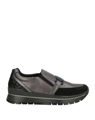 Igi & Co Woman Sneakers Gunmetal Size 9 Leather In Black