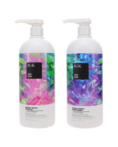 Igk 33.8 & 33.8 oz Pay Day Instant Repair Shampoo 33.8 oz & Conditioner 33.8 oz Combo | Pack In Transparent