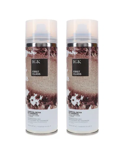 Igk 6.3oz First Class Charcoal Detox Dry Shampoo 2 Pack In Transparent