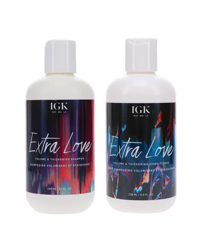 Igk 8 & 8 oz Extra Love Volume & Thickening Shampoo 8 oz & Conditioner 8 oz Combo | Pack In Transparent