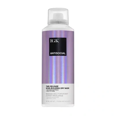 Igk Antisocial Bond-building Dry Hair Mask 5 Oz. In Purple