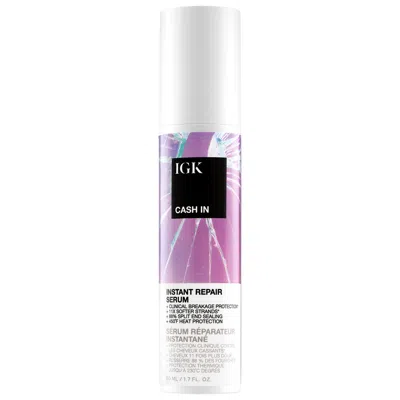 Igk Cash In Instant Repair Multitasking Hair Serum 1.7 oz / 50 ml In White