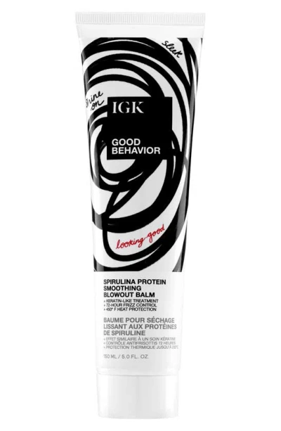 Igk Good Behavior Spirulina Protein Smoothing Blowout Balm, 5 oz In White