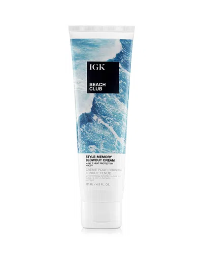 Igk Hair Beach Club Style Memory Blowout Cream 4.5 Oz. In White