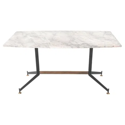 Pre-owned Ignazio Gardella 1950s Italian Carrara Marble Dining Table/desk With Bronze  In Gold
