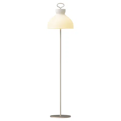 Pre-owned Ignazio Gardella 'arenzano Terra' Floor Lamp In Satin Nickel And Glass In White