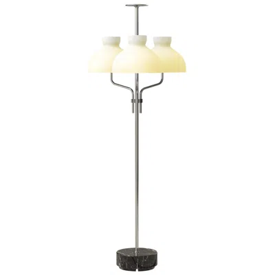 Pre-owned Ignazio Gardella 'arenzano Tre Fiamme' Floor Lamp In Black Marble And Chrome