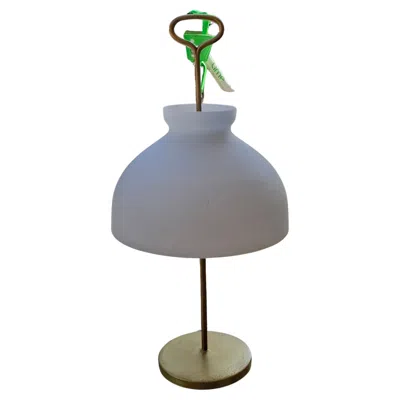Pre-owned Ignazio Gardella Azucena  Table Lamp Brass Opaline Glass, 1950, Italy In Transparent