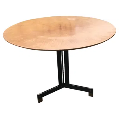 Pre-owned Ignazio Gardella Dining Table Brass Iron Wood, 1950, Italy In Orange