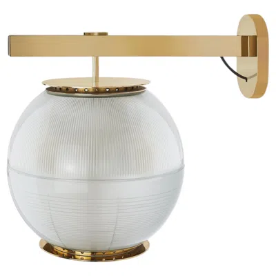 Pre-owned Ignazio Gardella 'doppio Vetro' Wall Lamp In Brass And Glass For Tato Italia In Sand