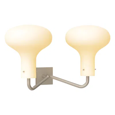 Pre-owned Ignazio Gardella 'galleria' 2-arm Wall Lamp In Satin Nickel For Tato Italia In White