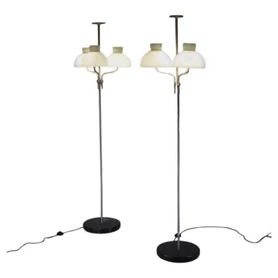 Pre-owned Ignazio Gardella Pair Of Arenzano Tre Fiamme Lamps, , 1960 In Transparent