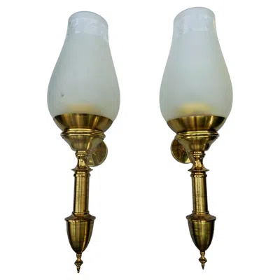 Pre-owned Ignazio Gardella Pair Of Wall Lamps Attributed To Azucena - Made In Italy Signature Ac With Star In Transparent