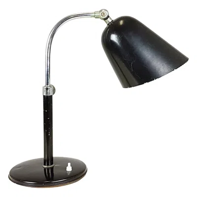 Pre-owned Ignazio Gardella Rare Chrome Plated & Black Painted Metal Rationalist Table Lamp By I. Gardella