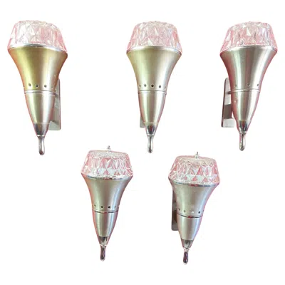 Pre-owned Ignazio Gardella Set Of 5 Mid-century Wall Lamps In The Style Of  1960s In Sand