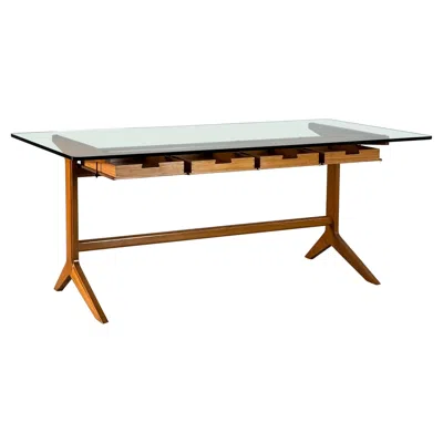 Pre-owned Ignazio Gardella Very Rare Walnut Working Table / Desk By , Milano - Italy, 1950 In Brown