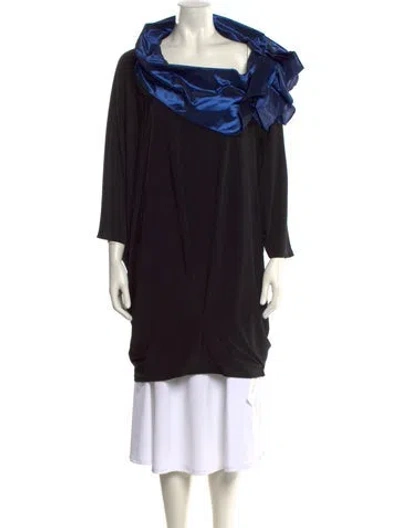 Pre-owned Igor Dobranic Cowl Neck Three-quarter Sleeve Tunic In Multi