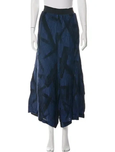 Pre-owned Igor Dobranic Linen Wide Leg Pants In Blue