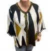 Iguana Lider Hourglass Three Quarter Sleeve Top In Mustard In Black
