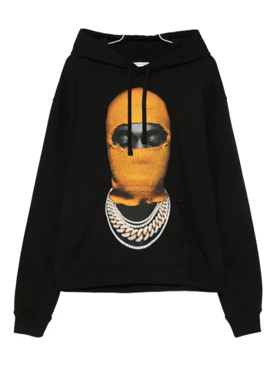 Ih Nom Uh Nit Balaclava-print Cotton Hoodie In Black