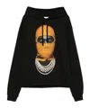 Ih Nom Uh Nit Hooded Cotton Sweatshirt Featuring Graphic Print In Black