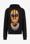 Ih Nom Uh Nit Hooded Cotton Sweatshirt Featuring Graphic Print In Black