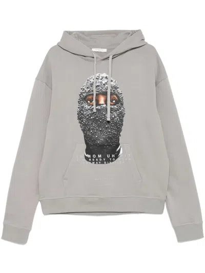 Ih Nom Uh Nit Black Mask Hoodie In Grey